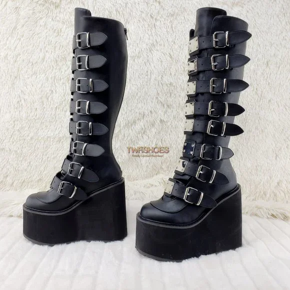 Trinity Boots Demonia Platform Boots Buckles Demonia Shoes Wide